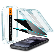 Spigen Panzerglas Displayschutz [GlasTR EZ FIT - Datenschutz] für iPhone 16 Plus/iPhone 15 Plus [2Pack]
