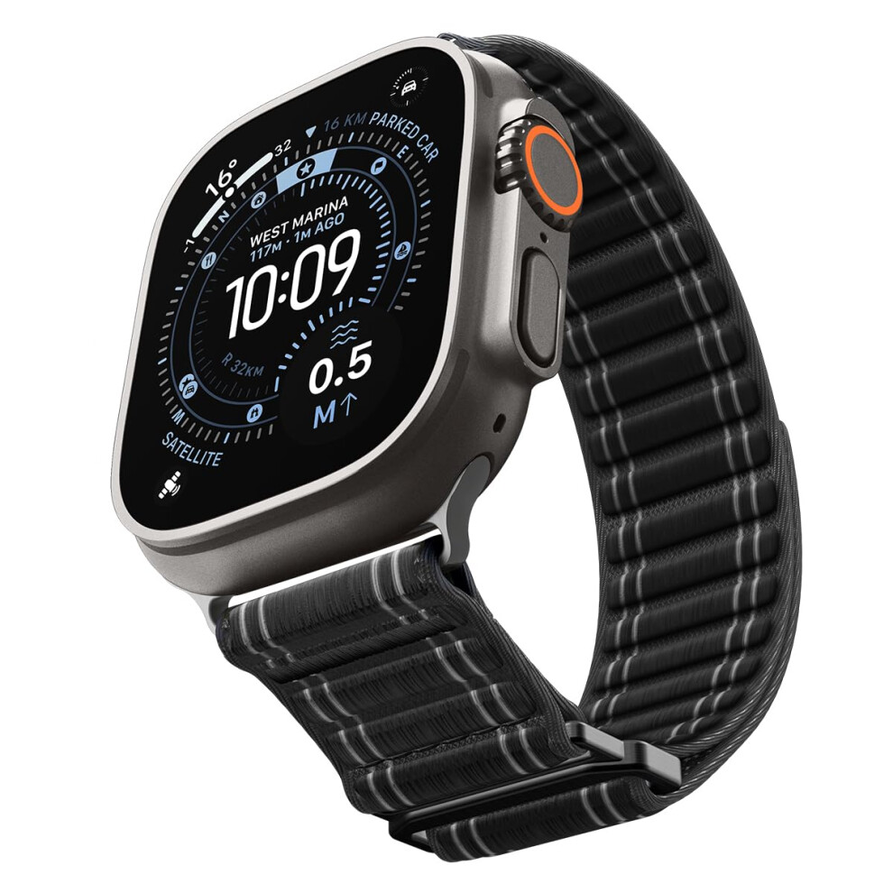 Spigen WBF0, Band, Smartwatch, Schwarz, Apple, Apple Watch (44/45mm), Apple Watch 10/11 (46mm), Apple Watch Ultra (49mm), Nylon - Bild 6