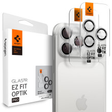 Spigen Kameralinsskydd [GlasTR EZ Fit Optik Pro] För iPhone 17 Pro Max | iPhone 17 Pro [Kompatibel med fodral] - Silver [2-pack]