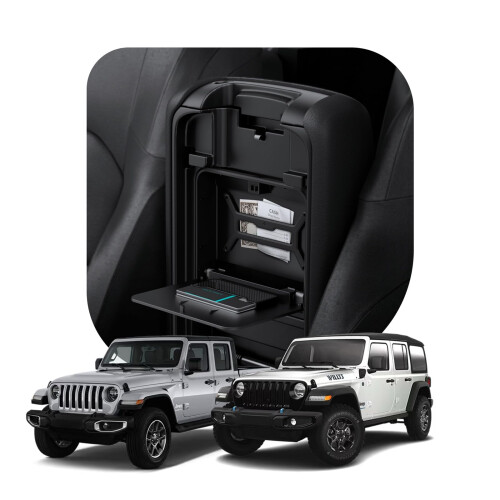 Spigen Boîte de rangement cachée pour console centrale Spigen One-Touch pour Jeep Wrangler et Gladiator