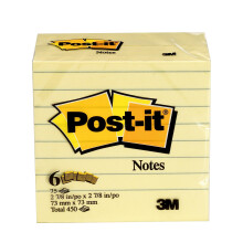 Notas Post-it 3x3 in, 6 Bloc, Las Notas Adhesivas Favoritas de EE. UU., Amarillo Canario