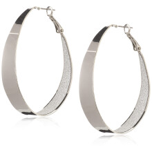 Guess große ovale Glitzer Silber Creolen