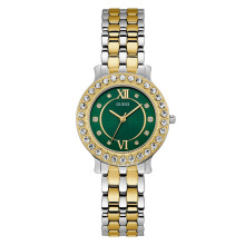 Guess Damen 34mm Uhr - Zweifarbiges Armband Grünes Zifferblatt Zweifarbiges Gehäuse