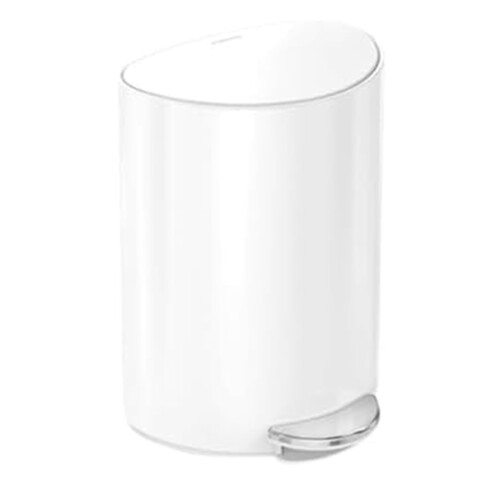 simplehuman 6L semi-rond pedaalemmer, Witte Staal