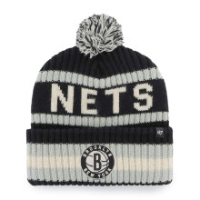 47 NBA Bering Cuffed Knit Pom Beanie, Vuxen (Brooklyn Nets Svart)
