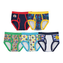 Nintendo Super Mario 8 Pack 100% Combed Cotton Briefs with Mario, Luigi, Toad, Yoshi, Peach & Bowser, Sizes 4, 6, 8