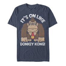 Nintendo Herr It's On Like Donkey Kong T-Shirt, Navy HTR, Large SE
