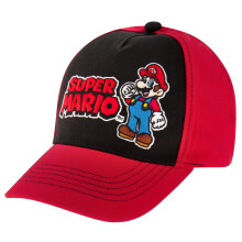 Nintendo Killar Baseball Cap, Justerbar Super Mario Keps för Barn 4-14 Röd/ svart