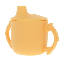 Nuby Animal Friends Silicone Sippy Cup - Toddler Cup with Two Handles - 6+ Months - Yellow Giraffe