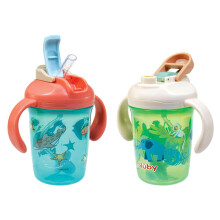 Nuby Taza 2 en 1 para Niños con Sorbete 360, Taza Antiderrame para Entrenamiento