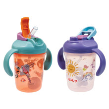 Nuby 2-in-1 Toddler Cup with 360 Weighted Straw, Spill-Resistant Baby Training Cup for Easy, Mess-Free Drinking from Any Angle, Perfect for Everyday A