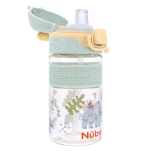 Nuby Taza Flip-It Bolt para Niños con Tapa y Boquilla de Silicona - 12 oz - Resistente a Derrames - 18+ Meses -