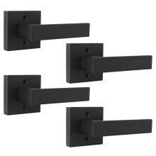 Probrico Matte Zwarte Vierkante Franse Deuren Half-Dummy Handgrepen