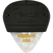 Fender Mojo Grip Gitaar Picks 351 Vorm, Celluloid, Witte Moto, Medium, 3-Pack