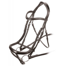 (Cob, Havana) Velociti Ergonomic Leather Curved Horse Flash Bridle