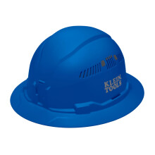 Klein Tools 60871BR Hard Hat, Vented, Full Brim Style, Padded, Self-Wicking Odor-Resistant Sweatband, Blue