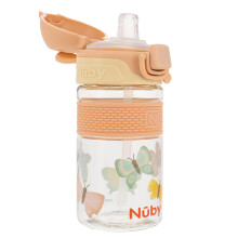 Taza Nuby Thirsty Kids Flip-It Bolt para Niños con Tapa y Pico de Silicona - 12 oz - Antiderrame - 18+ Meses