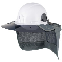 Klein Tools FR03011 Flame-Resistant Full Brim Sombrero with Tinted Lens Outdoor Sun Hat with Neck Shade, Hard Hat Accessory, 50-Plus UPF Protection, F