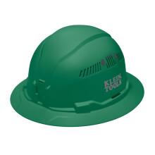 Klein Tools 60941 Sicherheitshelm, belüftet, mit breitem Rand, gepolstert, schweißresistent, grün