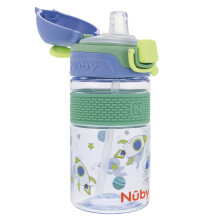 Nuby Taza Flip-It Bolt para Niños con Tapa y Pitorro de Silicona - 12 oz - Resistente a Derrames - 18+ Meses -