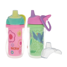 Taza Aislada Nuby Active Sipper para Niños con Válvula Vari-Flo - (Paquete de 2) 9 oz