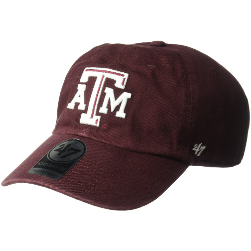 47 NCAA Texas A&M Aggies Herren Clean Up Cap, Dunkelmaroon, Einheitsgröße