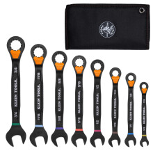 KLEIN TOOLS 69508 SAE Ratschenset, 8-delat, 90-tands Ratt, I-Balkhandtag, Färgkodade Storleksmarkeringar