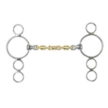 (5in, Brass) Shires Brass Waterford Horse 3 Ring Gag Bit