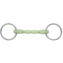 (5in, Pale Green) Shires Equikind Ripple Mullen Mouth Horse Loose Ring Snaffle Bit