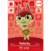 Nintendo Animal Crossing Happy Home Designer Amiibo Kort Felicity 119/200 USA Version