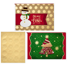 Assortiment de cartes de Noël Hallmark, Bonhomme de neige et Sapin (40 cartes avec enveloppes et sceaux dorés)