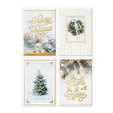 Cartes de Noël Hallmark, Assortiment Blanc et Or (40 Cartes et Enveloppes)
