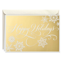 Cartes de vœux Hallmark, Joyeuses Fêtes en Or (16 cartes et 17 enveloppes)