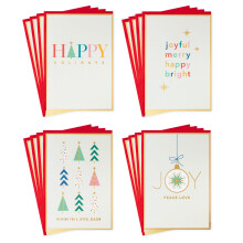 Cartes de Noël Hallmark Assortiment, Saison Joyeuse (4 Designs, 16 Cartes et Enveloppes)