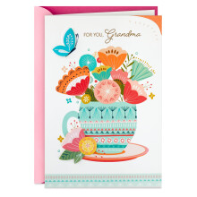 Carte de Fête des Mères Hallmark pour Mamie (Tasse avec Fleurs)