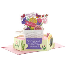 Carte pop-up Hallmark pour la fête des mères - Grand-mère (Panier de fleurs affichable)