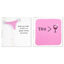 Pack de 2 cartes d'anniversaire Hallmark pour femmes (Vin et confettis)