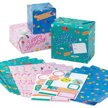 Hallmark Kids Birthday Wrapping Paper Sheets with Cutlines on Reverse (12 Folded Sheets with Sticker Seals) Pink, Blue, Green, Cats, Unicorns, Pizza,