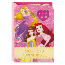 Carte d'anniversaire Hallmark pour enfants (Autocollants de boucles d'oreilles Disney Princess)