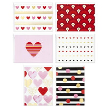 Cartes de Saint-Valentin Hallmark, Cœurs et Rayures (24 cartes vierges avec enveloppes)