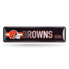 Rico Industries NFL Cleveland Browns Metal Street Sign 4" x 15" Decorazione Casa - Ufficio - Man Cave