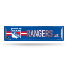 Rico Industries NHL Hockey New York Rangers Insegna Metallica 4" x 15" Decorazione Casa - Camera - Ufficio - Man Cave