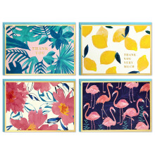 Hallmark Boxed Bedank- en Lege Kaarten Assortiment (Vier Tropische Ontwerpen, 40 Kaarten en Enveloppen)
