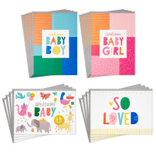 Hallmark Baby Card Assortiment (16 Kort med Kuvert) för Baby Shower, Könsavslöjande, Nya Föräldrar