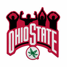 Rico Industries NCAA Ohio State Buckeyes O-H-I-O Bandiera a Forma di Mano - Decorazioni per Casa e Salotto