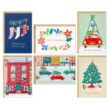 Biglietti di Auguri di Natale Hallmark, Vintage Holidays (6 Design, 36 Biglietti con Buste)