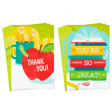 Hallmark Docent Waarderingskaarten Assortiment (6 Kaarten met Enveloppen) voor Leerkrachten
