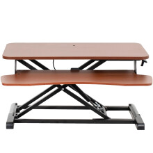 VIVO 81 cm Desk Converter, K Series, Height Adjustable Sit to Stand Riser, Dual Monitor and Laptop Workstation with Wide Keyboard Tray