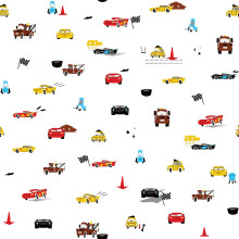 RoomMates Disney Pixar Cars Racing Peel and Stick Wallpaper, 20.5 in x 18 ft, Vinyl, Red, No Sticky Residue, for Smooth Surfaces