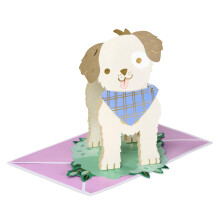 Carte Pop-Up Fête des Mères Hallmark (Journée Pawsitively Merveilleuse) Chiot Mignon avec Bandana Amovible